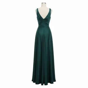 Robe de soirée asymétrique en satin anti-rides, coupe trapèze, tissu doux et lisse, tenue de soirée formelle, fournisseur en gros, qualité beauté - Product Image 4