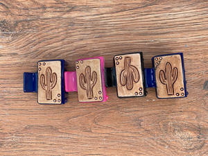 New Arrival Hot Selling Western Stylish Handmade Tooled Engraved Leather <b>Hair</b> Claw Clips Leather Claw <b>Hair</b> Accessories <b>for</b> Women - Product Image 3