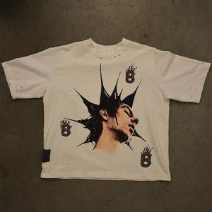 เสื้อยืดผู้ชายโอเวอร์ไซส์โอเวอร์ไซส์ออกแบบได้เองแบบมืออาชีพเสื้อยืดครอปผ้าฝ้าย100% 260กรัมไหล่ตกแบบไหล่กันหด - Product Image 3