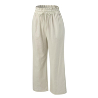 Pantalones de Lona para Mujer, Corte Regular, Cintura Elástica, Corte Recto, Secado Rápido, Transpirables, Resistentes al Viento, Poliéster/Algodón, para Invierno
