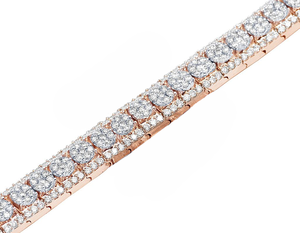 Customized 7.8 CT VVS Moissanite Round <b>Charm</b> Gold Plated Sterling Silver Classic Bracelet for Men's - Product Image 3