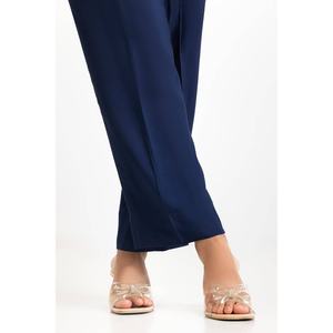 Traje de Lino Azul de 3 Piezas con Estampado Satinado para Mujer - Product Image 3