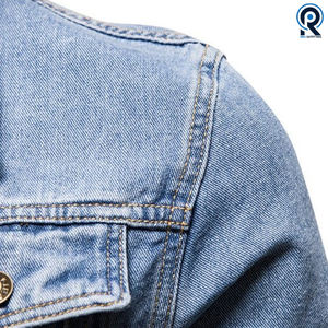 Chaqueta de Mezclilla para Hombre, Estilo Moderno Primavera 2022, Chaqueta Casual de Mezclilla Azul para Hombre, Corte Ajustado - Product Image 3