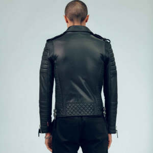 OEM High Quality Hot Sale Casual Outdoor <b>Slim</b> <b>Fit</b> Stylish Pu Biker Black Custom Motorcycle Leather <b>Jacket</b> for Men - Product Image 3