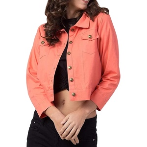 Nouveau style 2026 – Veste en jean grande taille pour femme à manches longues et col rabattu, 100 % coton, haute qualité, service OEM hiver 2026 - Product Image 1