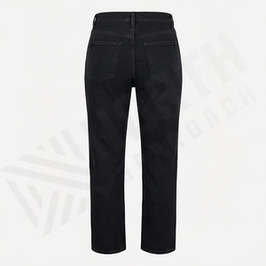 Jeans à jambes larges pour femmes de haute qualité, taille haute, couleur personnalisée, denim délavé, mode décontractée, coupe ample, vente, pantalon de qualité supérieure - Product Image 2