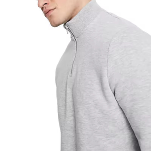 OEM logotipo personalizado sólido manga larga cuello alto media cremallera 100% algodón sudaderas para hombres media cremallera sudaderas - Product Image 2