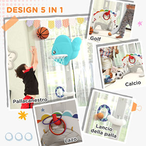 AIYAPLAY-Aro de baloncesto 5 en 1 para niños, con altura ajustable, portería de fútbol y golf, de 3 a 6 años - Product Image 5