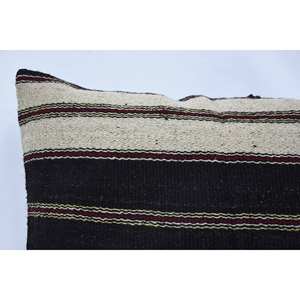 Marron 28x28 pouces Kilim Patchwork laine oreiller luxe Vintage imprimé fleuri tissé subtil motif rayé moelleux literie accessoire - Product Image 2