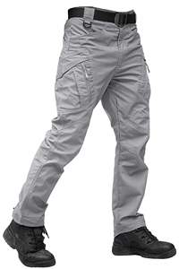 Pantalones tácticos grises con logotipo personalizado para hombre, cintura alta, transpirables y de secado rápido para actividades al aire libre en primavera y verano - Product Image 4