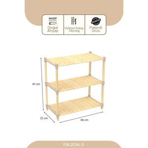 FIX-2014-3 Estante Modular de Madera de 3 Niveles con Diseño Multiusos - Product Image 4