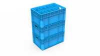 Boîte de rangement pour pièces automobiles de haute qualité 600X400X300mm, bac de rangement en plastique Autostore, conteneur empilable de 57L avec séparateurs