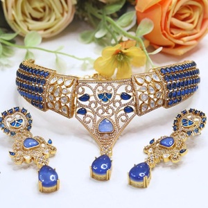 ชุดต่างหูสร้อยคอเพชรโมอิสอัญมณีสีทองดูหรูหราของขวัญการหมั้นงานแต่งงานแบบดั้งเดิมสำหรับผู้หญิง - Product Image 2