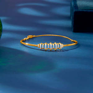 กำไลข้อมือเพชรทองคำประกายเงางามสำหรับผู้หญิง - Product Image 1