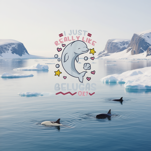 T-shirt promotionnel Belugas Beluga Whale avec un design mignon à manches longues - Product Image 3