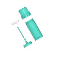 Tube de déodorant transparent vert en PP de 30 ml, conteneur cosmétique rechargeable en plastique à mécanisme rotatif