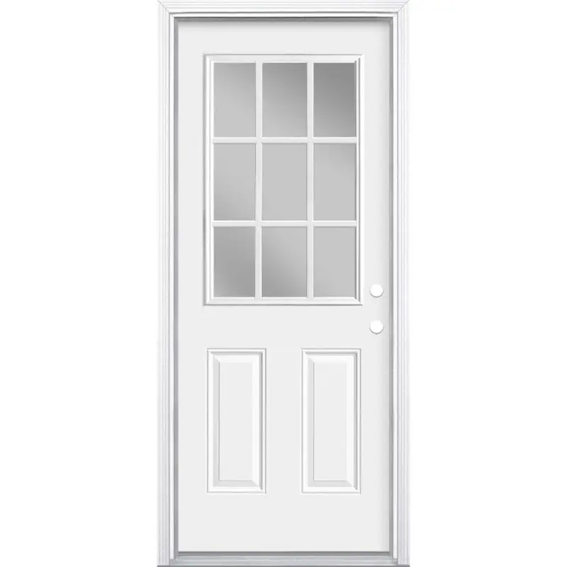 2024 लोकप्रिय सफेद रंग तूफान एल्यूमीनियम बाहरी सामने का दरवाजा अमेरिकी ग्लास और घर के लिए हार्डवेयर के साथ