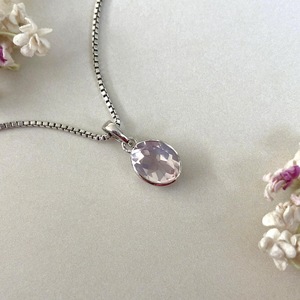 จี้ควอตซ์อัญมณี925ตัดทรงรีทำด้วยมือจี้เงินแท้จากธรรมชาติดีไซน์น่าประทับใจ - Product Image 4