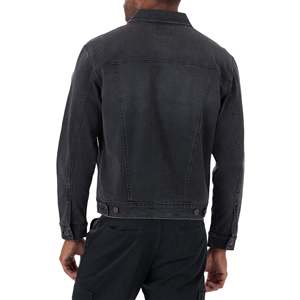 Veste en jean décontractée en coton pour hommes, vêtements délavés de marque rétro, veste en jean noir pour hommes, nouvelle collection printemps - Product Image 3