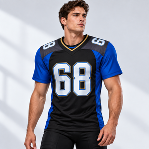 Camiseta de Fútbol Americano Sublimada Personalizada, Transpirable, de Secado Rápido, Cuello en V, Manga Corta, Unisex, para Equipos, 320g, para Adultos - Product Image 4