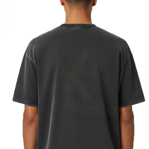 Venta al por Mayor 2026 Nuevo de Alta Calidad con Impresión de Logotipo, Talla Grande, 120 Gramos, 100% Algodón, Tejido de Punto, Lavado Ácido, Transpirable, Holgado, para Hombre, Color Sólido - Product Image 6