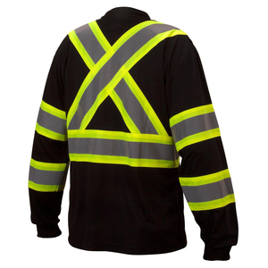 Vêtements de travail sur mesure en gros, 100% polyester, 2 tons, construction réfléchissante, t-shirt de sécurité confortable pour hommes - Product Image 2