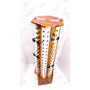 Support de présentation rotatif pour magasin d'optique Diamond Rapid Wholesale avec base en aluminium et en bois pour l'affichage de lunettes - Product Image 1