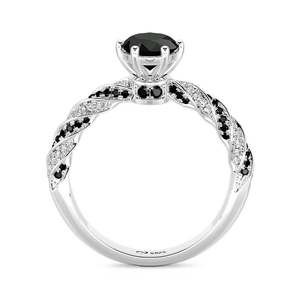 Jeulia Twisted <b>Black</b> Round Cut Moissanite Eternity Engagement <b>Ring</b> with IGI Certificate - Product Image 2