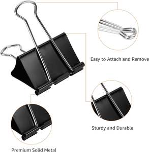 Clips de reliure robustes, fournitures de bureau, petits (0,75 po), pour l'organisation de documents, fournitures scolaires, noirs, lot de 144 - Product Image 3