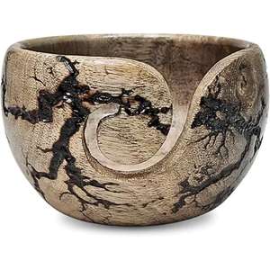 Bol en fil de bois attrayant au look incroyable avec bol en crochet fabriqué à la main avec gravure laser personnalisée d'Inde - Product Image 4