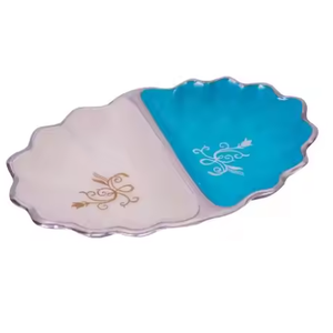 Bandeja de servicio antigua con asas de metal, platos de decoración del hogar de metal, platos de servicio irrompibles, bandeja, vajilla de Navidad - Product Image 5