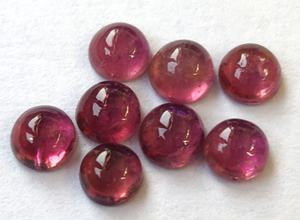 ทัวร์มาลีนสีชมพูธรรมชาติ 5 มม. ทรงกลมแบบคาโบชอง คุณภาพเยี่ยม - ทัวร์มาลีนสีชมพูเจียระไนแบบหลวม - Product Image 4