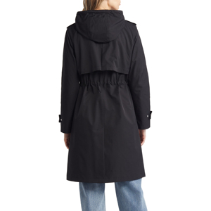 Trench d'hiver personnalisable pour femmes longue capuche simple boutonnage bouton fermeture à glissière respirant Design classique Patchwork - Product Image 3