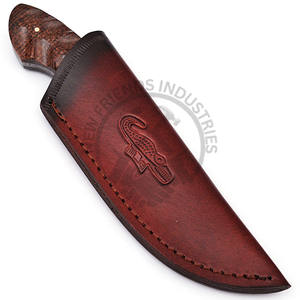 Vente chaude personnalisé fait à la main en acier damas couteau de chasse Micarta poignée gaine en cuir pleine Tang OEM/ODM pris en charge pour le bricolage - Product Image 6