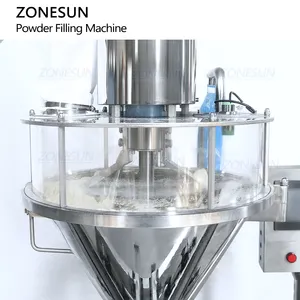 ZONESUN ZS-FM5A macchina di rifornimento automatica della bottiglia della polvere del talco del riempitore della polvere della proteina del latte secco della coclea con l'alimentatore del trasportatore a coclea