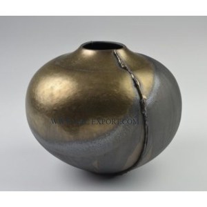 <b>Set</b> of <b>3</b> Different Sizes Stainless Steel Modern Gold Plated Flower Pots & <b>Vases</b> Premium Quality Home Tabletop Decor - Product Image 2