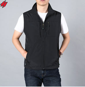 Logo personnalisé hommes pleine fermeture éclair polaire gilet sans manches veste équipe vêtements de travail uniformes coupe-vent polaire gilet pour hommes - Product Image 3