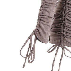 Wholesale <b>Women's</b> Long Sleeve Cowl Neck Ruched Mini <b>Dress</b> Adjustable Drawstring <b>Tunic</b> Top Casual Slim Fit Autumn Wear - Product Image 5