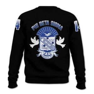 Phi Beta Sigma 1914 Suéter de punto acrílico Premium Azul Blanco Chenille Letras griegas Sigma Beta Fraternidad Suéter - Product Image 4