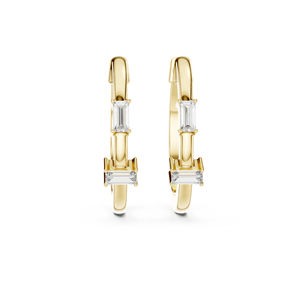 Boucles d'oreilles pendantes en or rose 14 carats avec diamants de laboratoire taille bug-cut |   Vêtements de soirée |   Nouveau diamant cultivé - Product Image 3