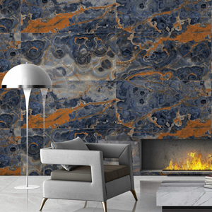 Carreaux de porcelaine émaillés à surface brillante bleu onyx INDORI - Product Image 1