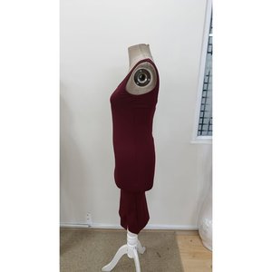 Vestido corto de scuba con cuello cuadrado y tirantes para mujer, 35003 - Borgoña - Product Image 6