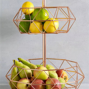 Rose <b>Gold</b> Geometric Two Tier Durable Handmade <b>Photo</b> <b>Frame</b> Modern Buffalo Bone Organizer Stylish Decorative Kitchen Display Tower - Product Image 1