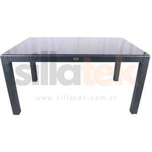 Mesa de ratán 90x150 Diseño moderno de alta calidad Fabricante turco Vidrio de color blanco El mejor producto para comedor Dormitorio - Product Image 2