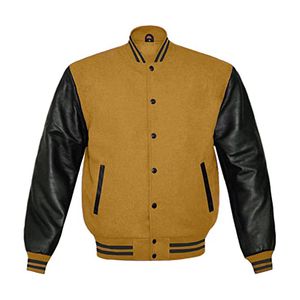 High Quality Breathable Wool/Viscose Shell Polyester/Cotton Coated Stand Collar Covered Button Front Logo Varsity <b>Jacket</b> Men's - Product Image 4