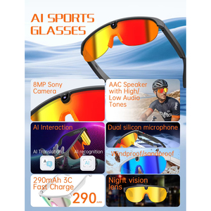 Lunettes intelligentes Aimb G5 en métal avec double caméra 8MP, Wi-Fi, enregistrement audio, assistant IA, étanches IPX4, lecteur de musique - Product Image 4