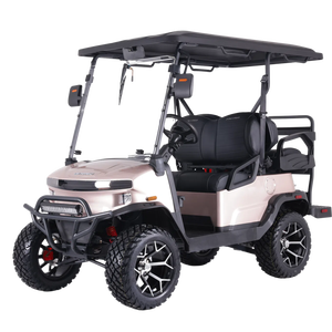 รถกอล์ฟหรู 2 ที่นั่ง เป็นมิตรกับสิ่งแวดล้อม พร้อมเบาะหนังนุ่ม แบตเตอรี่ลิเธียม 4 ล้อ ระยะทาง 60-100 กม. สำหรับสถานที่ท่องเที่ยว - Product Image 1