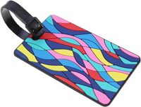 Étiquette de bagage en PVC personnalisée OEM, élégante et résistante à l'eau, avec logo personnalisable, pour valise de voyage