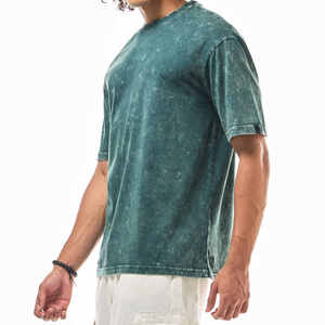 Men's <b>Tie</b>-Dye Short Sleeve Acid Wash T-Shirt 100% Cotton Regular Fit O-Neck Casual Solid Color Jersey <b>Knitted</b> Top - Product Image 5