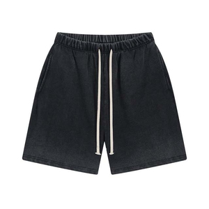 Short de jogging personnalisé avec broderie décolorée au soleil Short de broderie en coton polaire Trey français lavé à l'acide pour hommes - Product Image 3
